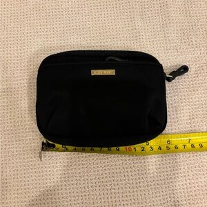 Nine West Black Mini Zip Pouch with Gold Logo